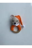 Jaju Baby Amigurumi Turuncu Uykucu Ayıcık 22 Cm Çıngırak Ve Emzik Zinciri Üçlü Set - 3