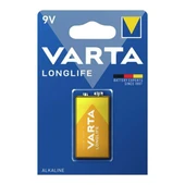 Varta Longlife Power Alkalin 9 Volt Pil Tekli thumbnail 1