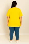 Kadın Büyük Beden Kısa Kollu Basic Oversize T-shirt 1976-25 - 7