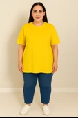 Kadın Büyük Beden Kısa Kollu Basic Oversize T-shirt 1976-25 - 6