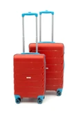 Copella Polipropilen & Kırılmaz 2'li Valiz Seti Orta&Kabin - Kırmızı thumbnail 1