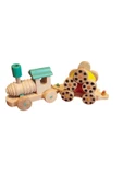 WOODTOY'S ORGANİK OYUNCAK DÜNYASI 3'LÜ DÖNEN TEKER VAGONLU TREN - 6
