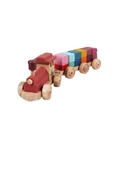 WOODTOY'S ORGANİK OYUNCAK DÜNYASI AHŞAP TREN 12 KÜP BLOKLU - 1