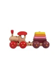 WOODTOY'S ORGANİK OYUNCAK DÜNYASI PİRAMİT VAGONLU AHŞAP TREN - 1