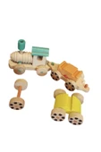 WOODTOY'S ORGANİK OYUNCAK DÜNYASI 3'LÜ DÖNEN TEKER VAGONLU TREN - 4