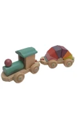 WOODTOY'S ORGANİK OYUNCAK DÜNYASI YARIM DAİRE VAGONLU AHŞAP TREN - 3