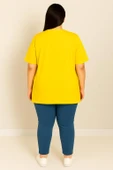Kadın Büyük Beden Kısa Kollu Basic Oversize T-shirt 1976-25 - 6