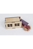 WOODTOY'S ORGANİK OYUNCAK DÜNYASI NOSTALJİK GARAJLI AHŞAP ARABA - 3