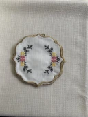 NİVEMESHOME KANAVİÇE NAKIŞLI SARI-PEMBE OVAL (6 ADET) KETEN KOKTEYL PEÇETESİ KAHVE YANI SUNUMLUK - 2