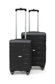 Copella Polipropilen & Kırılmaz 2'li Valiz Seti Orta & Kabin - Siyah thumbnail 1