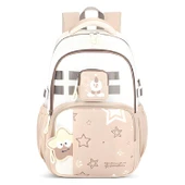 Muggle 3 Bölmeli New Star Kolej Okul Sırt Çantası Bej (MU-1926) thumbnail 1