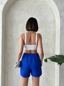 Fiyonklu şort etek saks s255021 thumbnail 2