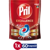 Pril Excellence 4 ü 1 Arada Bulaşık Makinesi Deterjanı 60 Kapsül - 2