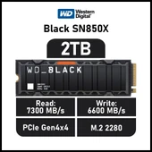 Wd Black Sn850x, Wds200t2xhe, 2tb, 7300/6600, Gen4, Soğutuculu, Nvme Pcıe M.2 2280,  Ssd - 2