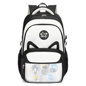 Muggle 3 Bölmeli Uniqe Cats Kolej Okul Sırt Çantası Siyah (MU-1827) thumbnail 1