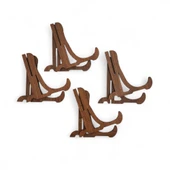 Tabak ve Süs Levhaları Gerçek Ahşap 4'lü Teşhir Ayağı 10 cm x 10 cm Stand - 4