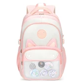 Muggle 3 Bölmeli Uniqe Cats Kolej Okul Sırt Çantası Pembe (MU-1841) thumbnail 1