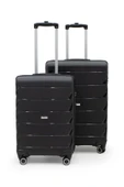 Copella Polipropilen & Kırılmaz 2'li Valiz Seti Büyük & Orta Siyah - 1