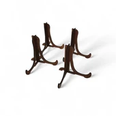 Tabak ve Süs Levhaları Gerçek Ahşap 4'lü Teşhir Ayağı 10 cm x 10 cm Stand - 3