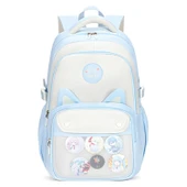 Muggle 3 Bölmeli Uniqe Cats Kolej Okul Sırt Çantası Açık Mavi (MU-1803) thumbnail 1
