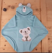 Sevimli Koala Desenli Kapüşonlu Bebek & Çocuk Panço Havlu thumbnail 2