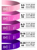 5’li Pilates Direnç Bandı Seti Loop Squat Lastiği Çantalı Fitness Egzersiz Bantları - Pembe - 4