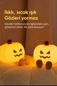 QASUL  Kabak Gece Lambası Sevimli LED Lamba Çocuklar için Silikon Kısılabilir  Silikon Şarj Edilebilir Başucu Dokunmatik Lamba - 5