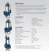 EFP-075D Atık Su ve Foseptik için Döküm Gövdeli Flatörlü Dalgıç Pompa thumbnail 2