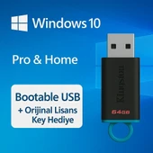 Windows 10 Pro & Home - Bootable USB - Orijinal Lisans Key Anahtarı Hediye - 1