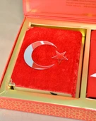 Türk Bayraklı Özel Kutuda Hediyelik Kuran Seti | Kuran-ı Kerim + Türk Bayrağı - 4