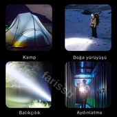 RT-171 1000 Lümen 50W Şarjlı LED El Feneri – 5 Modlu, Teleskopik Odaklamalı, Suya Dayanıklı - 6