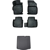 Rizline Peugeot 301 2012 Sonrası Uyumlu 3D Havuzlu Paspas + Bagaj Havuzu Set - 1