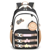 Muggle 3 Bölmeli Very Comfort Kolej Okul Sırt Çantası Siyah-Kahve (MU-1742) - 1