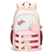 Muggle 3 Bölmeli Very Comfort Kolej Okul Sırt Çantası Pembe-Bordo (MU-1780) thumbnail 1