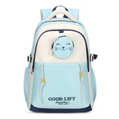 Muggle 3 Bölmeli Good Lift Kolej Okul Sırt Çantası Açık Mavi (MU-1629) thumbnail 1