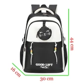 Muggle 3 Bölmeli Good Lift Kolej Okul Sırt Çantası Siyah (MU-1582) thumbnail 2
