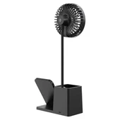 S-link SL-M9055 10 Watt Kablosuz Şarj İstasyonlu Fanlı Kalemlikli Masa Lambası (Siyah) - 2