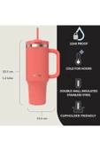 ShopZum Contigo Üniseks Yetişkin Streeterville Tumbler Pipetli Yalıtımlı Su Şişesi, 1.2l, Mercan - 2