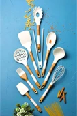 AROW Ladynur Pink&more 9 Parça Bambu & Silikon Chef Set - Beyaz - 2