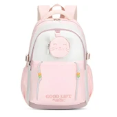 Muggle 3 Bölmeli Good Lift Kolej Okul Sırt Çantası Pembe (MU-1605) thumbnail 1