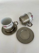 Kahve Fincanı - İki Adet Takım - Vintage /Eski - Monopoli Marka SR1023 - 1