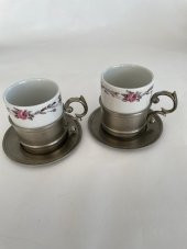 Kahve Fincanı - İki Adet Takım - Vintage /Eski - Monopoli Marka SR1023 - 4