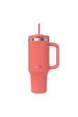 ShopZum Contigo Üniseks Yetişkin Streeterville Tumbler Pipetli Yalıtımlı Su Şişesi, 1.2l, Mercan - 1