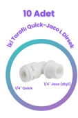 water jobs 10 Adet Su Arıtma Filte Bağlantı Dirseği 1/4" (JACO-YİVLİ-VİDALI Bağlantı) - 1