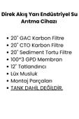 water jobs 20" 300 GPD Direk Akış Su Arıtma Cihazı (Tanksız) - 2