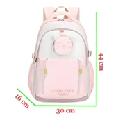 Muggle 3 Bölmeli Good Lift Kolej Okul Sırt Çantası Pembe (MU-1605) thumbnail 2