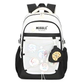 Muggle 3 Bölmeli Anime Girl Kolej Okul Sırt Çantası Siyah (MU-1988) thumbnail 1