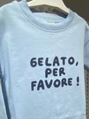 Baskılı Uzun Kollu Tişört – Mavi - 3