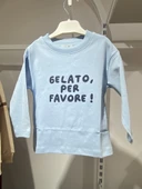 Baskılı Uzun Kollu Tişört – Mavi - 5