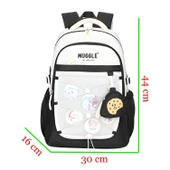 Muggle 3 Bölmeli Anime Girl Kolej Okul Sırt Çantası Siyah (MU-1988) thumbnail 2